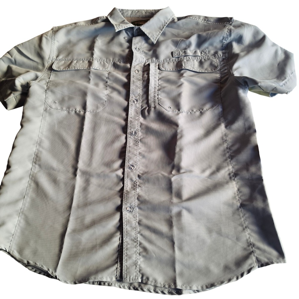 Stillwater Supply Co Mens Blue Short Sleeve Fishing Shirt Ventilated Utility L